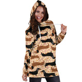 Dachshund Floral Background Women'S Hoodie Dress