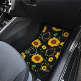 Sunflower Golden Polygonal Shapes Front And Back Car Mats