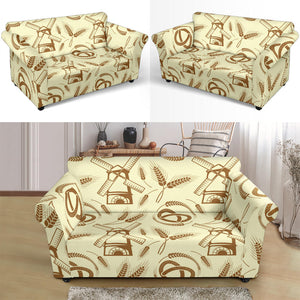 Windmill Wheat Pattern Loveseat Couch Slipcover