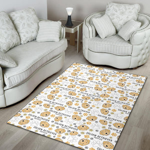 Golden Retriever Pattern Print Design 04 Area Rug