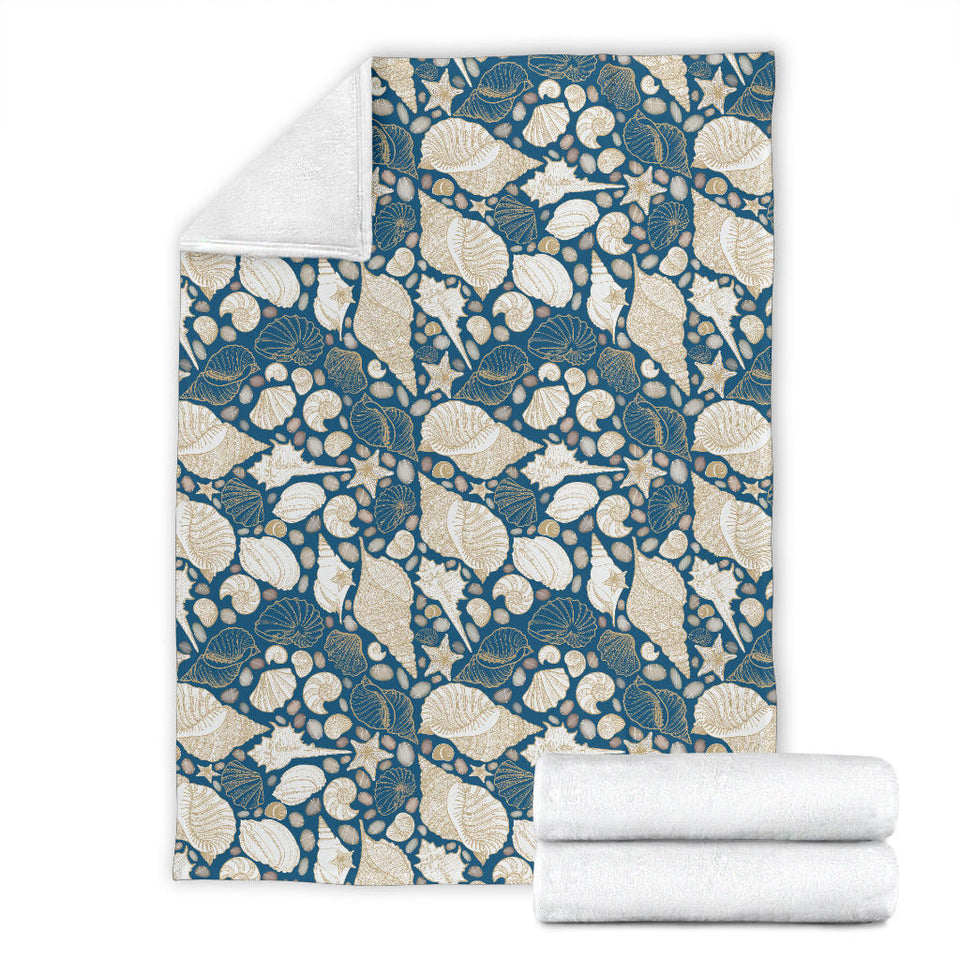 Shell Polynesian Tribal Design Pattern Premium Blanket