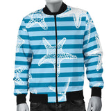 Starfish Blue Blackground Men'S Bomber Jacket