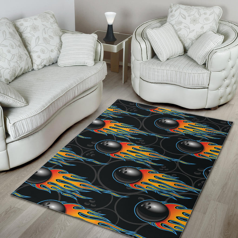 Bowling Balls Flame Pattern Area Rug