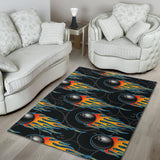 Bowling Balls Flame Pattern Area Rug
