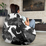 Crow Illustration Pattern Bean Bag Cover