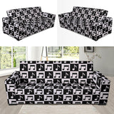 Music Notes Pattern Print Design 01 Sofa Slipcover