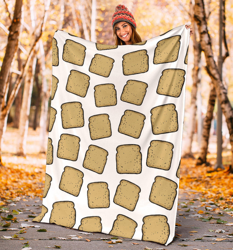 Bread Toast Pattern Print Design 03 Premium Blanket