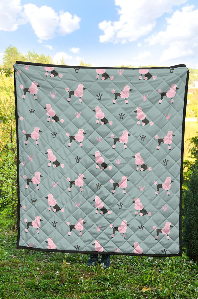 Poodle Dog Pattern Premium Quilt