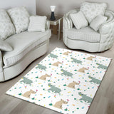 Cute Rhino Pattern Area Rug