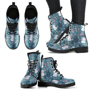 Cute Rabbit Pattern Leather Boots