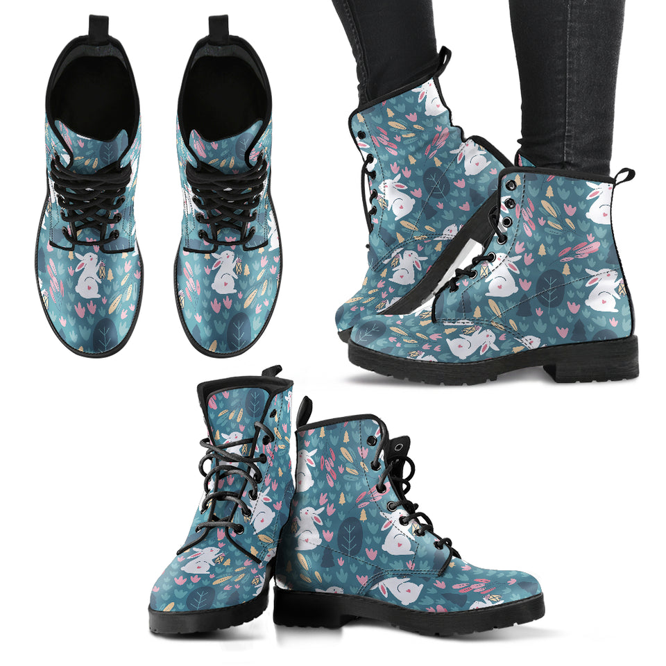 Cute Rabbit Pattern Leather Boots