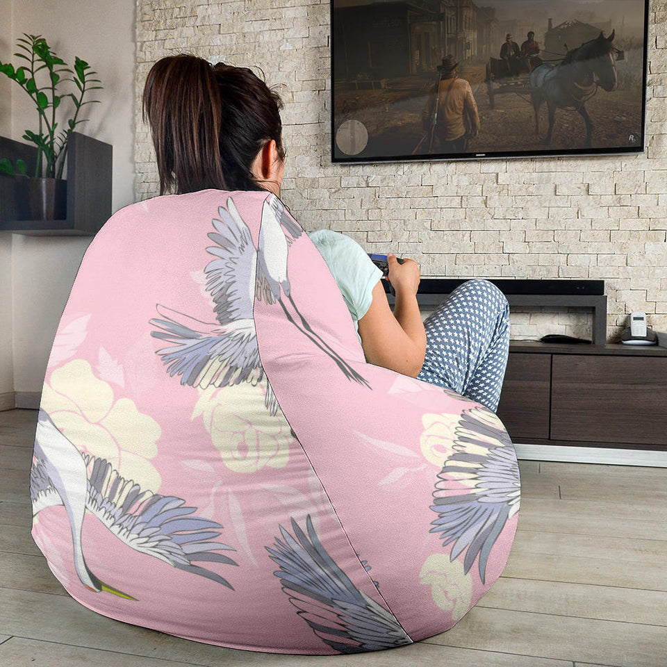 Japanese Crane Rose Pattern Bean Bag Cover