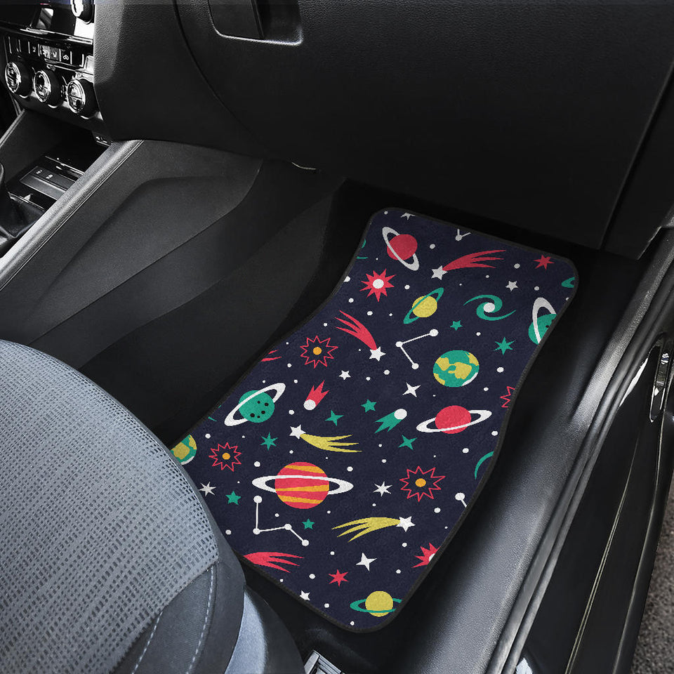 Colorful Space Pattern Planet Star Front And Back Car Mats