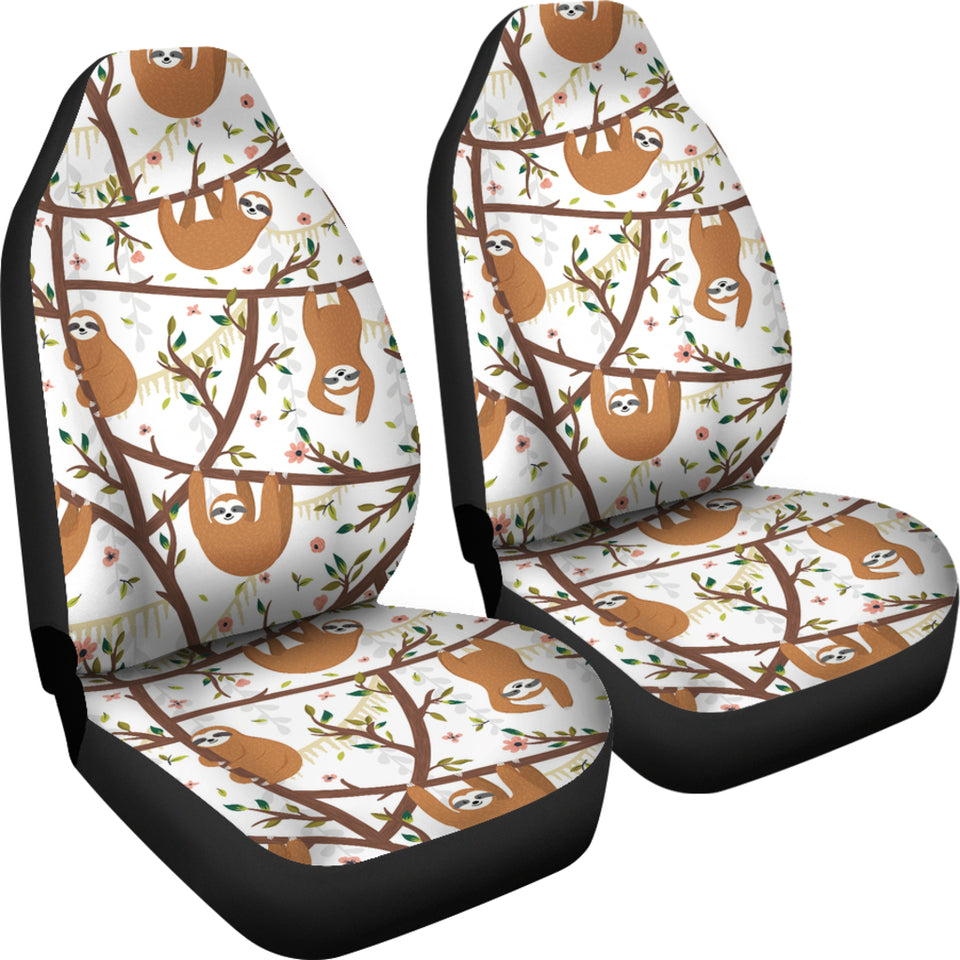 Sloths Hanging On The Tree Pattern  Universal Fit Car Seat Covers