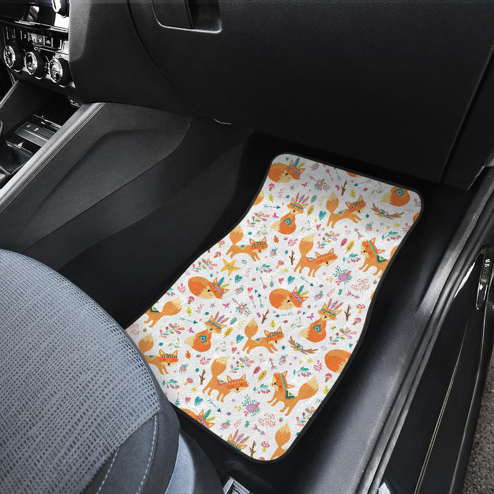 Cute Tribal Fox Pattern Front Car Mats