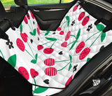 Cherry Pattern White Background Dog Car Seat Covers