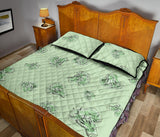 broccoli sketch pattern Quilt Bed Set