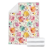 Clock Butterfly Pattern Premium Blanket