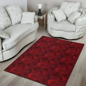 Rose Pattern Print Design 03 Area Rug