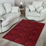 Rose Pattern Print Design 03 Area Rug