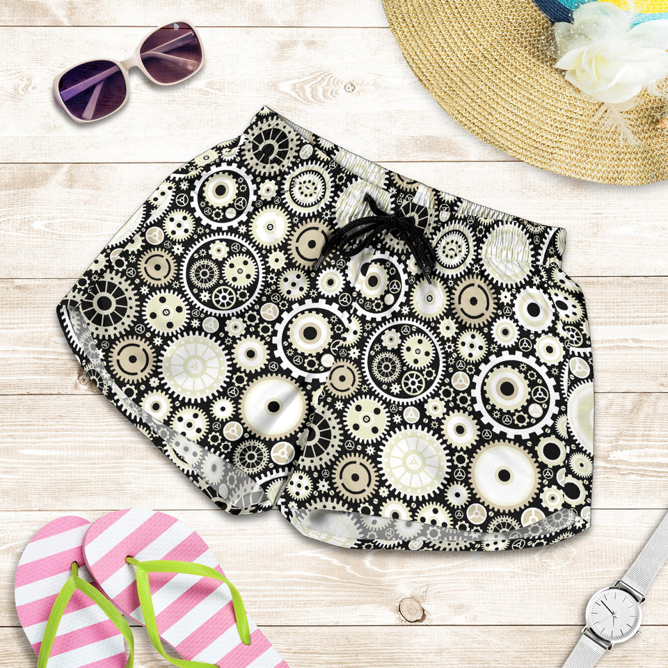 Gear Pattern Print Design 02 Women Shorts