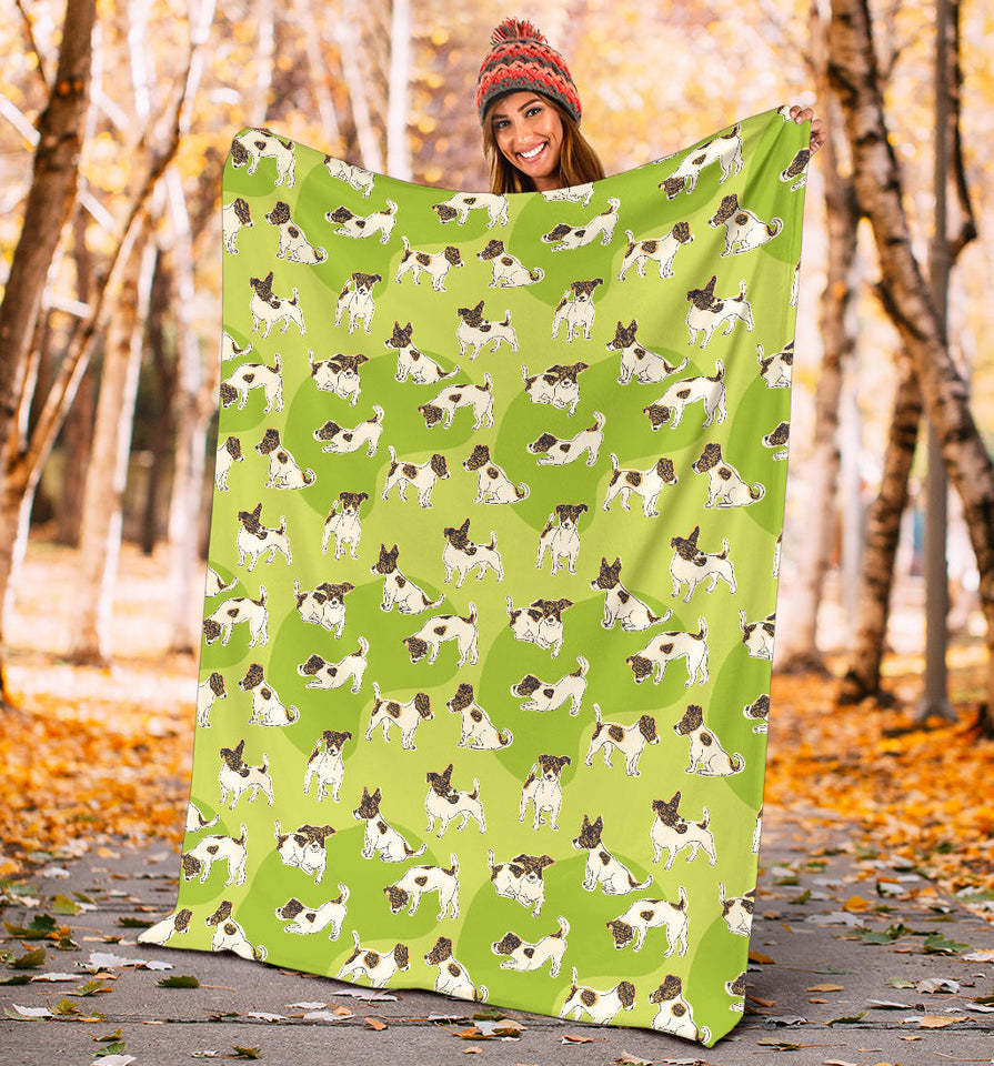 Jack Russel Pattern Print Design 01 Premium Blanket