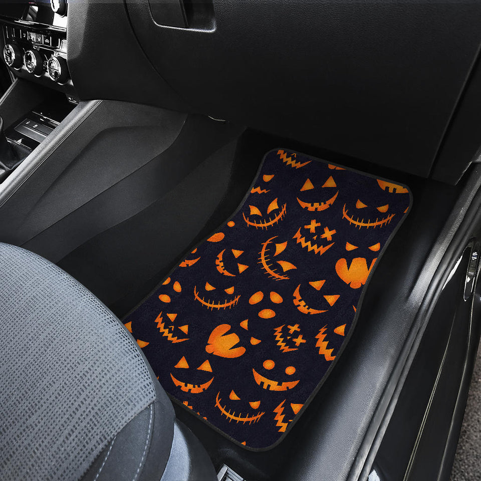Halloween Pattern Pumpkin Background Front And Back Car Mats