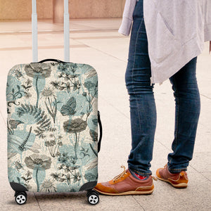 Dragonfly Butterfly Plants Insect Flower Vintage Style Pattern Luggage Covers