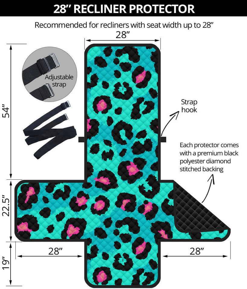 Green leopard skin print pattern Recliner Cover Protector