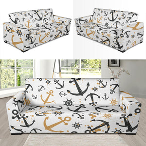 Anchors Rudders Pattern Sofa Slipcover