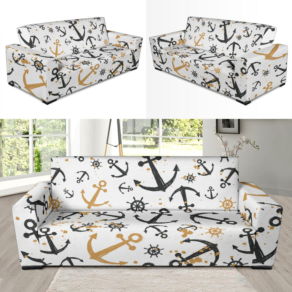 Anchors Rudders Pattern Sofa Slipcover