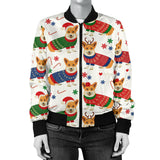 Corgi Christmas Pattern Women'S Bomber Jacket