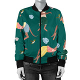 Kangaroo Leaves Pattern Women'S Bomber Jacket