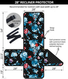 Skull flower roses leave pattern Recliner Cover Protector