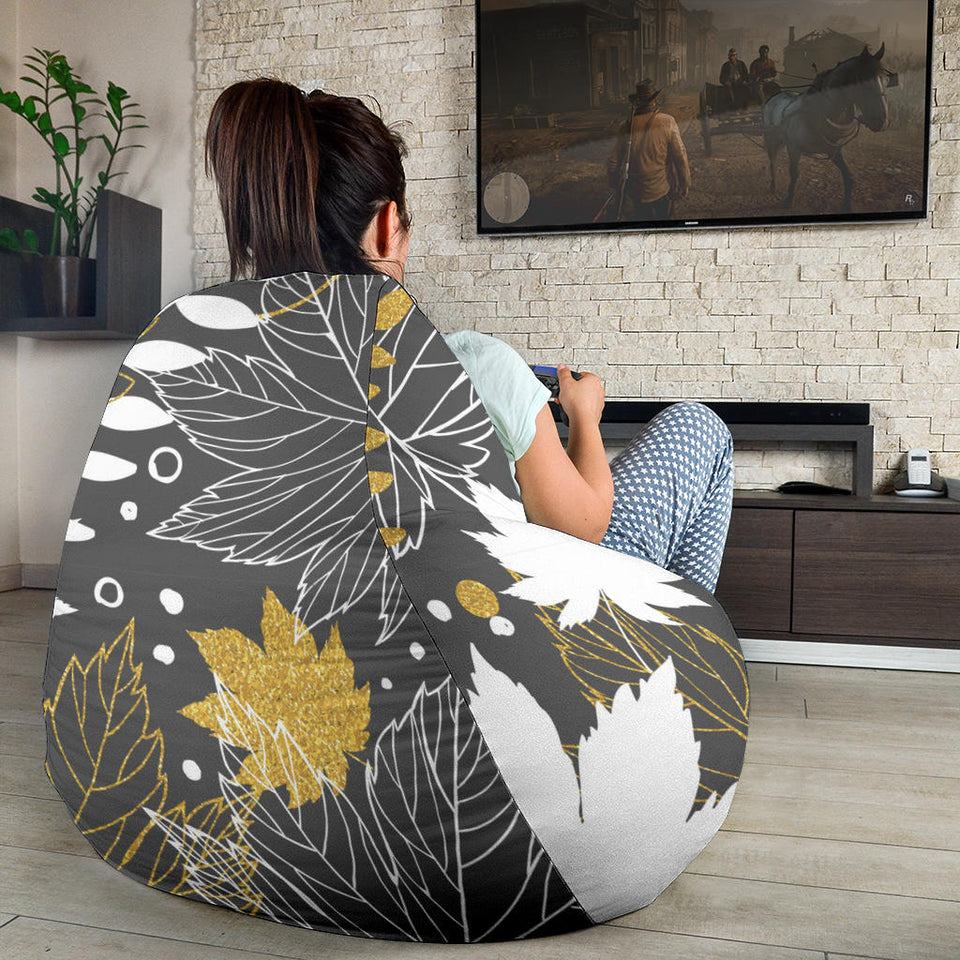 Beautiful Gold Autumn Maple Leaf Pattern Bean Bag Cover