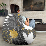 Beautiful Gold Autumn Maple Leaf Pattern Bean Bag Cover