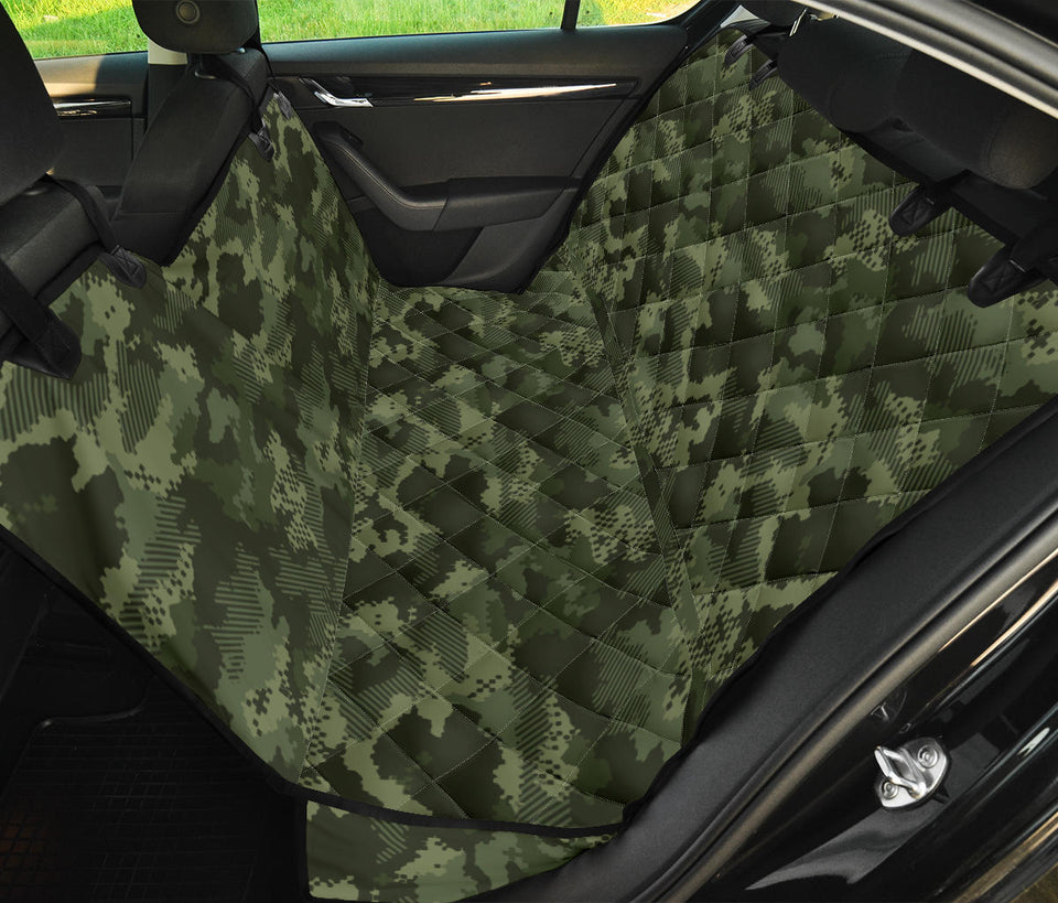 Digital Green Camo Camouflage Pattern Dog Car Seat Covers