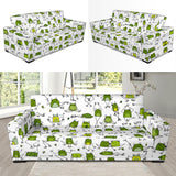 Sketch Funny Frog Pattern Sofa Slipcover