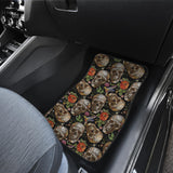 Skull Rose Humming Bird Flower Pattern Front Car Mats