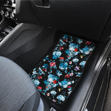 Skull Flower Roses Leave Pattern Front And Back Car Mats