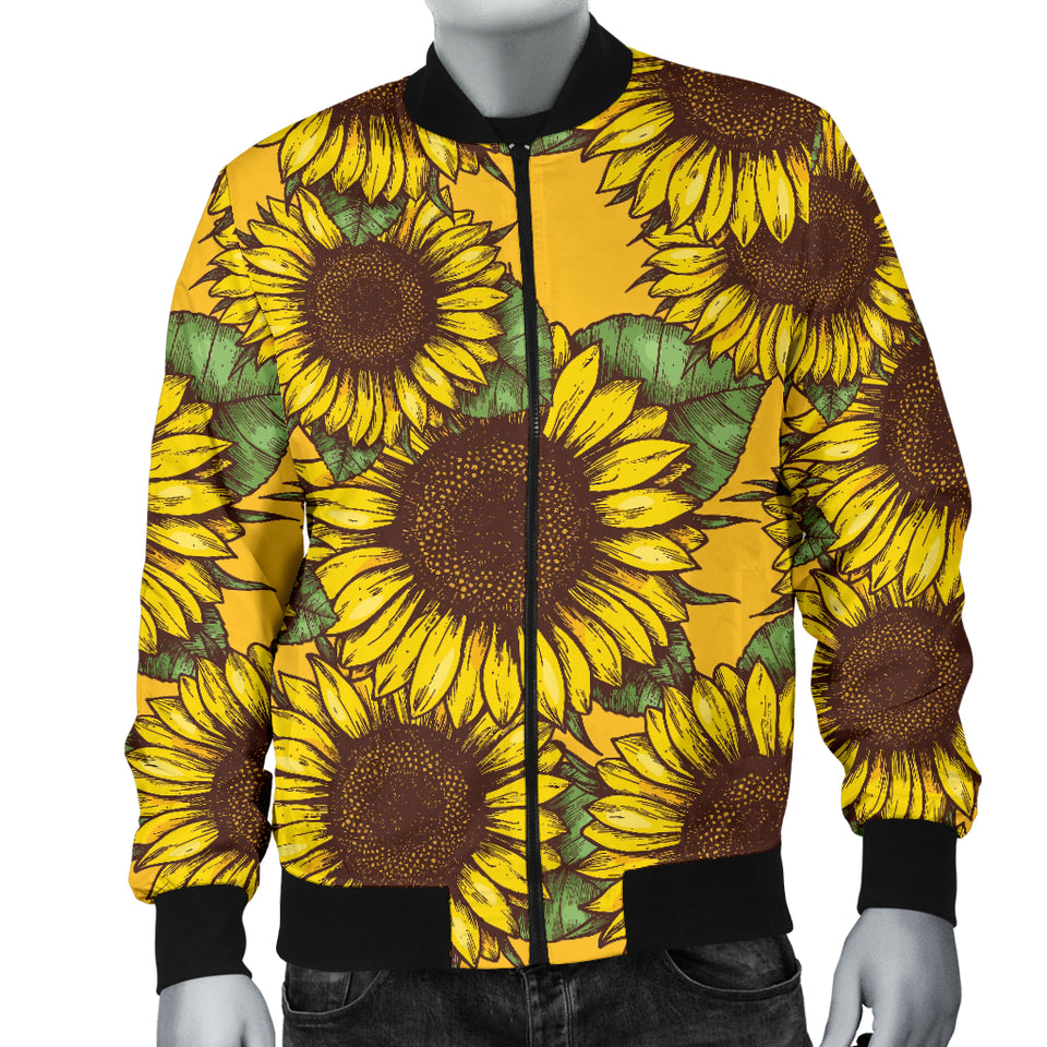 Sunflower Pattern Men'S Bomber Jacket