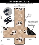 Cute raccoon heart pattern Chair Cover Protector