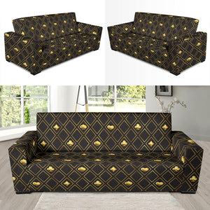 Casino Cards Suits Pattern Print Design 01 Sofa Slipcover