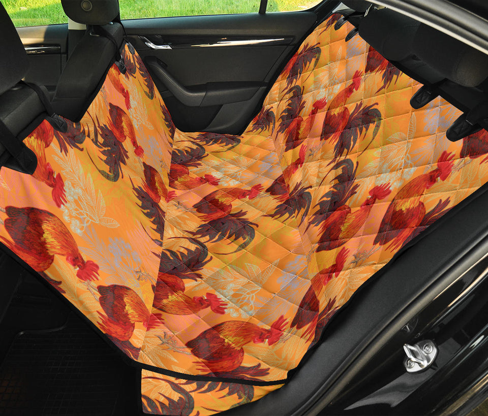 Red Rooster Chicken Cock Pattern Dog Car Seat Covers
