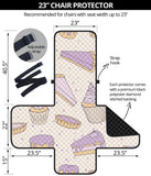 Cakes pies tarts muffins and eclairs purple blueberry topping pattern Chair Cover Protector