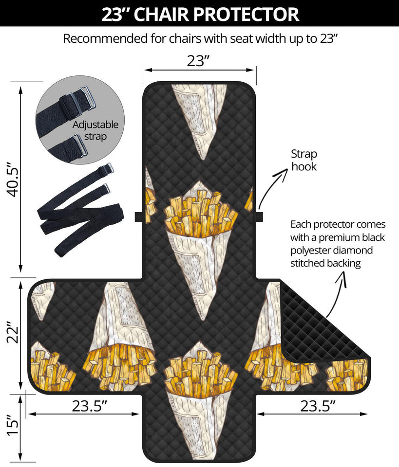 French fries dark background Chair Cover Protector