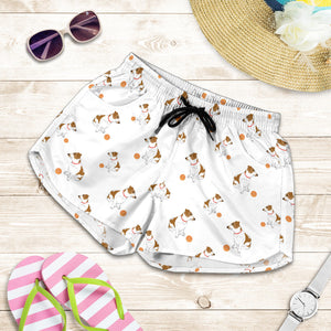 Jack Russel Pattern Print Design 05 Women Shorts