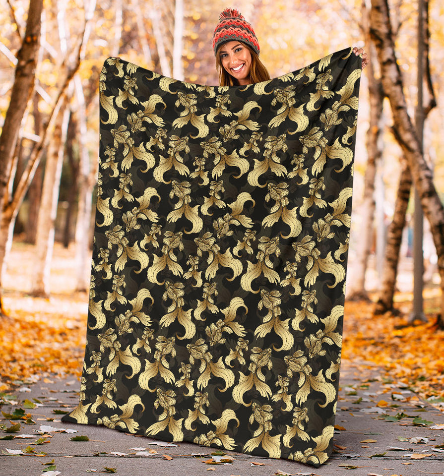 Goldfish Pattern Print Design 01 Premium Blanket