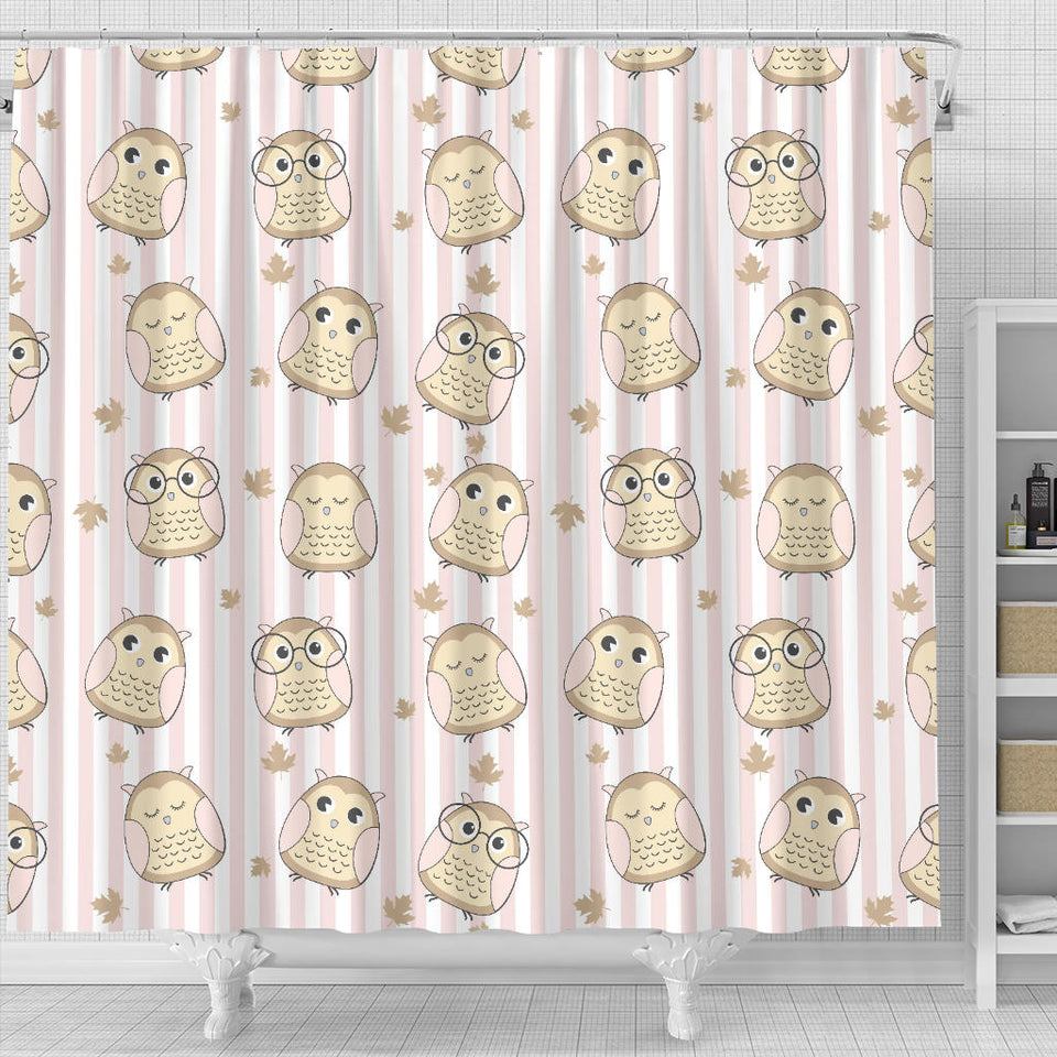 Cute Owl Leaf Shower Curtain Fulfilled In US