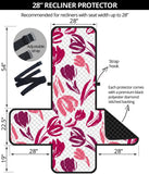 pink sketch tulip pattern Recliner Cover Protector